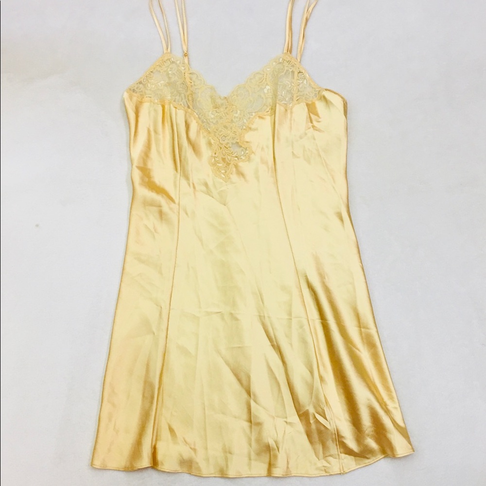 Victoria’s Secret golden yellow silky slip dress